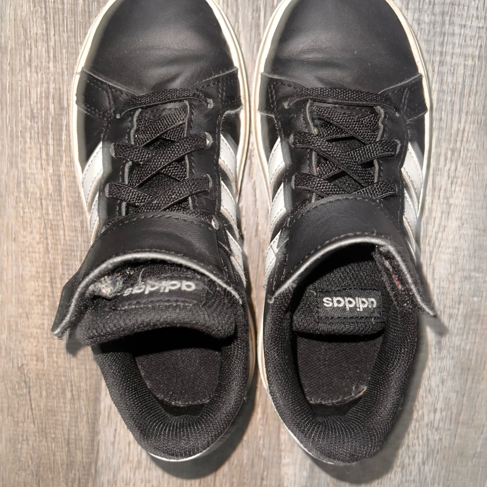 Adidas Kids Black and White High-Top Sneakers